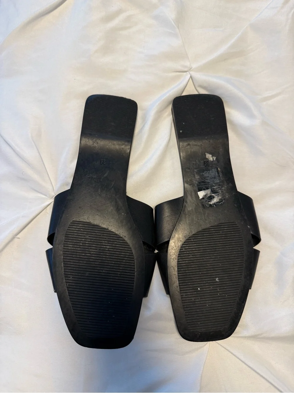 H&M Black Crisscross Slide Mules